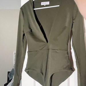 House of CB deep V bodysuit.